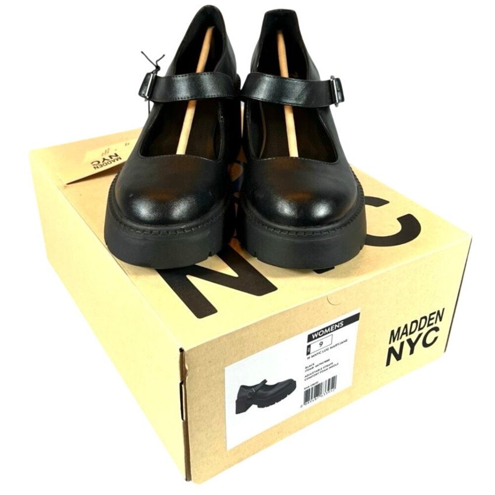 Steve Madden Chunky Mary Jane Shoes Black Womens Size 9 NEW
